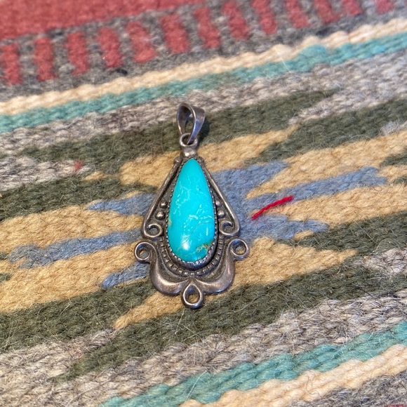 Jewelry - STERLING SILVER & TURQUOISE PENDANT